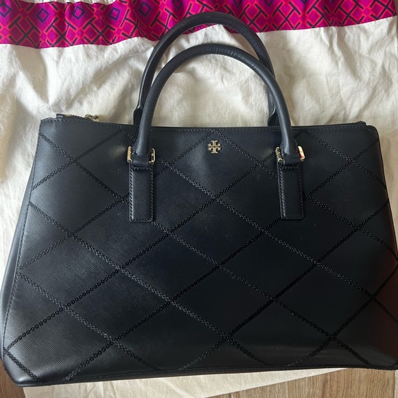 Tory Burch Robinson Stitches Double Zip Tote - Picture 6 of 11